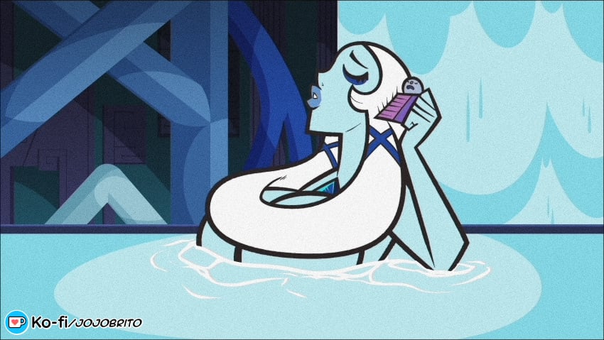 2020s 2023 accurate_art_style alternate_version_available bathing blue_diamond_(steven_universe) blue_skin cartoon_network diamond_authority female female_only jojobrito naked naked_female steven_universe