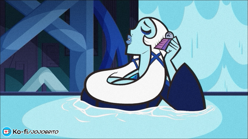 2020s 2023 absurd_res accurate_art_style alternate_version_available bathing blue_diamond_(steven_universe) blue_skin cartoon_network clothed clothed_female diamond_authority female female_only jojobrito steven_universe