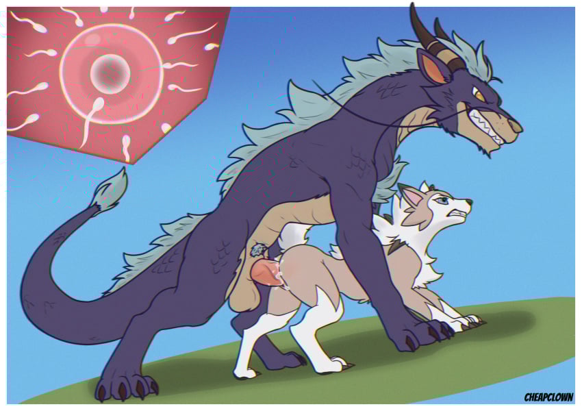 arched_back back_tuft balls blue_eyes bodily_fluids cheapclown claws clenched_teeth cum cum_in_pussy cum_inside doggy_style dragon duo ejaculation female female_penetrated feral feral_on_feral feral_penetrated feral_penetrating feral_penetrating_feral from_behind_position fur furred_dragon furred_scalie generation_7_pokemon genital_fluids genitals grin hi_res horn impregnation lycanroc male male/female male_penetrating male_penetrating_female multicolored_body mythological_creature mythological_scalie mythology neck_tuft nintendo penetration penis pokemon pokemon_(species) pubes pussy raised_tail scalie sex smile tail tail_tuft teeth tuft vaginal_penetration vaginal_penetration yellow_eyes yomi_(cheapclown)