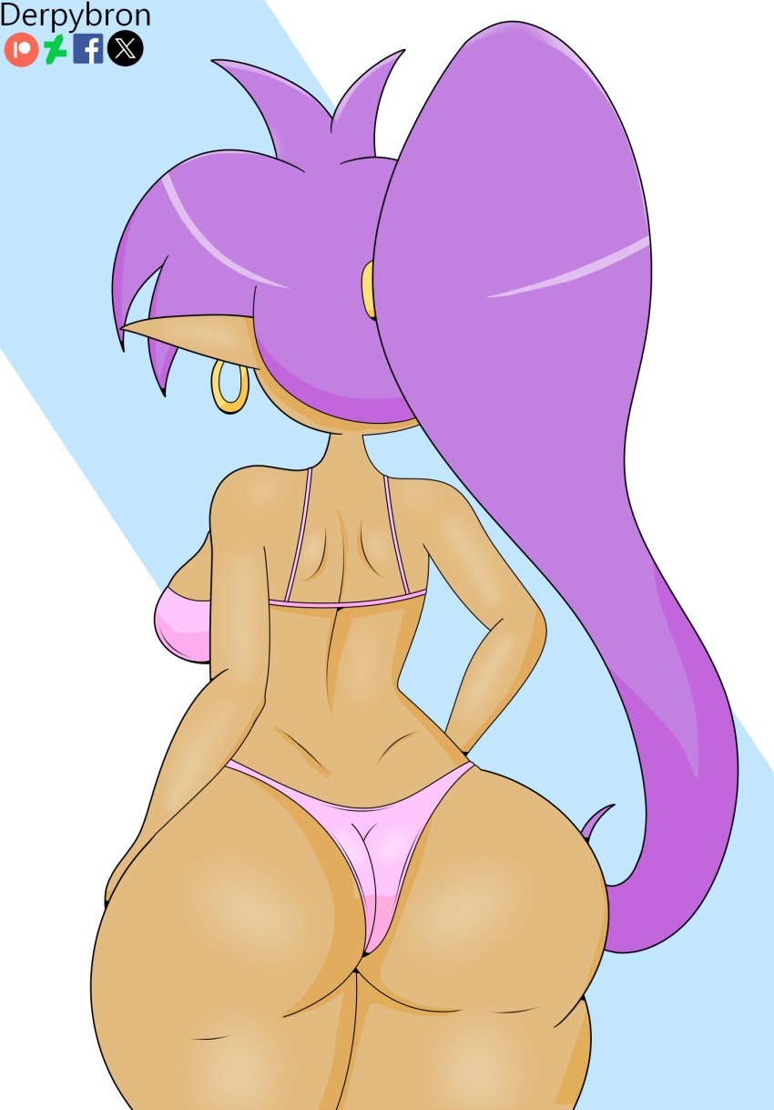 beach big_breasts bikini bikini_top breasts female female genie_girl long_hair midriff sea sexy sexy_body sexy_pose shantae shantae:_half-genie_hero shantae_(character) solo_female swimsuit video_game_character video_games