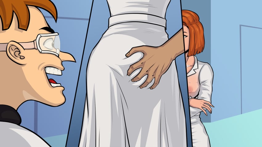 after_sex ann_possible ass breasts close-up comic crossover cum_on_breasts disney disney_channel disney_xd dr_heinz_doofenshmirtz groping groping_ass hidden_sex kim_possible leroy2012 nipples phineas_and_ferb project:_possible x-ray