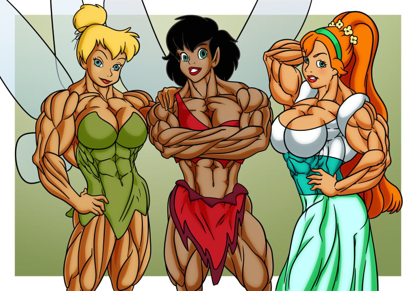 abs biceps big_breasts big_muscles black_hair blonde_hair breasts celtic_mythology crossover crysta crysta_(ferngully) disney disney_fairies don_bluth european_mythology fairy fairy_tales fairy_wings female ferngully hair hans_christian_andersen huge_breasts huge_muscles hyper_muscles large_breasts large_muscles literature long_hair monster_girl muscles muscular muscular_female mythology orange_hair peter_pan_(disney) public_domain rssam000 thumbelina thumbelina_(1994_film) thumbelina_(character) tinker_bell