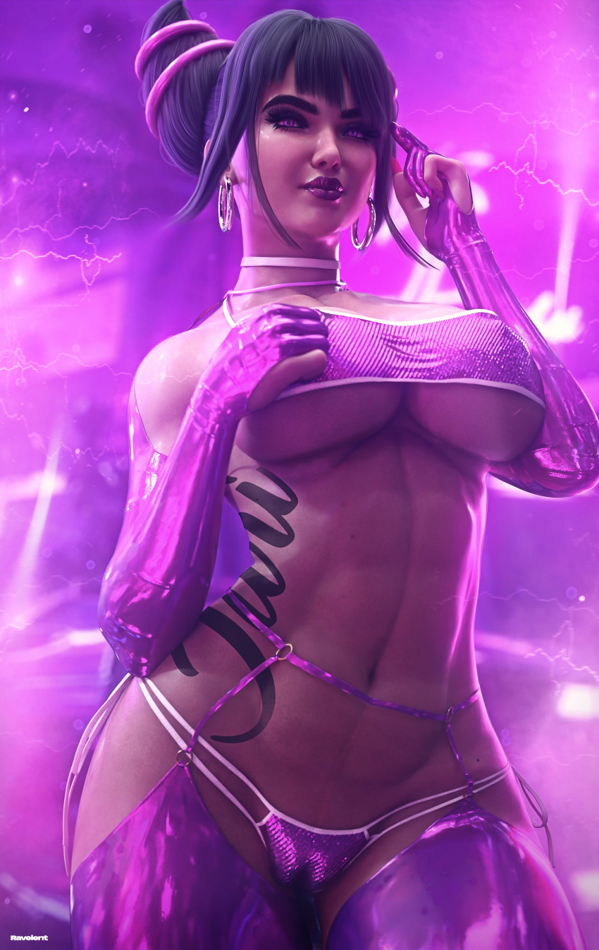 1girls 3d abs ass big_ass big_breasts breasts cameltoe capcom female female_only hair_drills juri_han korean korean_female ravelent skimpy skimpy_clothes solo street_fighter street_fighter_v thick_thighs voluptuous wide_hips