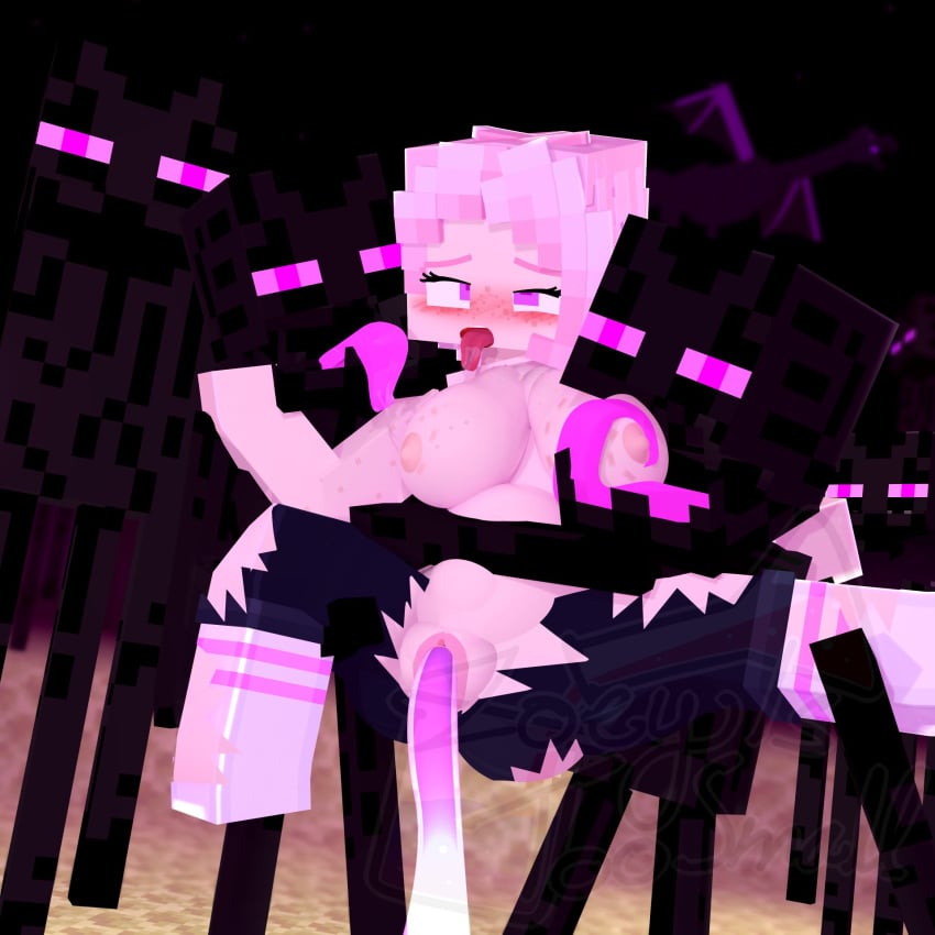 1girls areolae artist_logo artist_name black_body blush blush breasts enderman freckles freckles_on_face light-skinned_female light_skin long_tongue mine-imator minecraft multiple_boys nipples open_mouth penetration pink_eyes pink_hair purple_eyes pussy sex tentacle tentacle_penetration tentacle_sex tongue tongue_out tongue_wrap vaginal_penetration vaginal_penetration vaginal_sex watermark zoey_(zoeyistoosmall) zoey_is_too_small