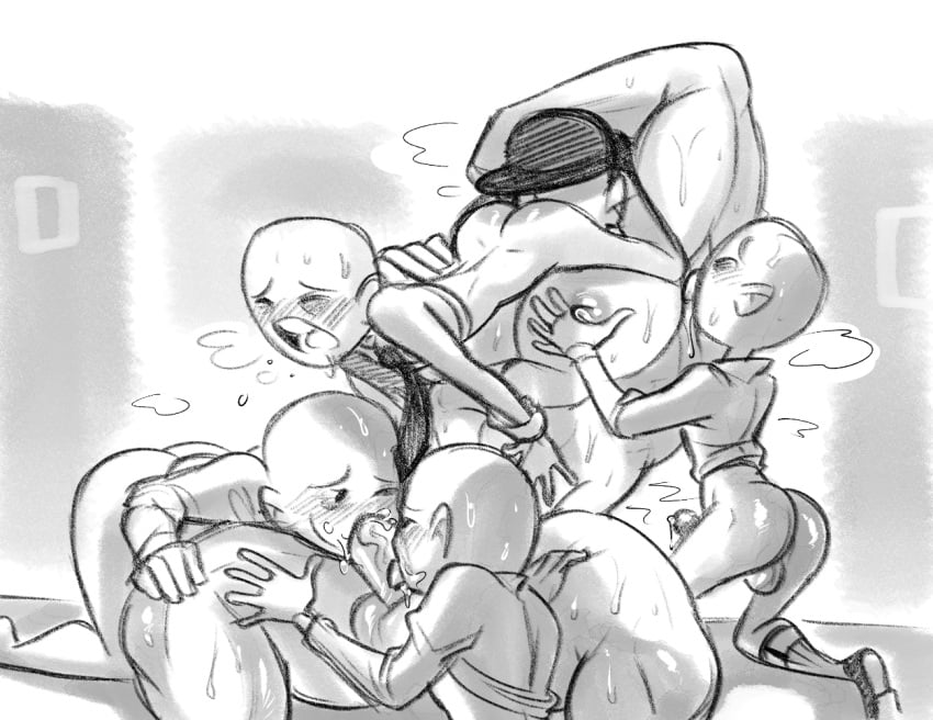 5boys armpit_licking ass backsack bald balls baseball_cap big_ass big_butt big_nipples big_pecs blowjob blush blush_lines bottomless butt eating eating_ass elsen_(off) face_in_ass fat_ass fat_butt flexing flexing_bicep gay hat huge_ass huge_butt licking licking_armpit licking_penis male male_only mawile123 musk musk_clouds musky naked off_(game) precum rimming sex sweat sweating the_batter thick_ass thick_butt yaoi