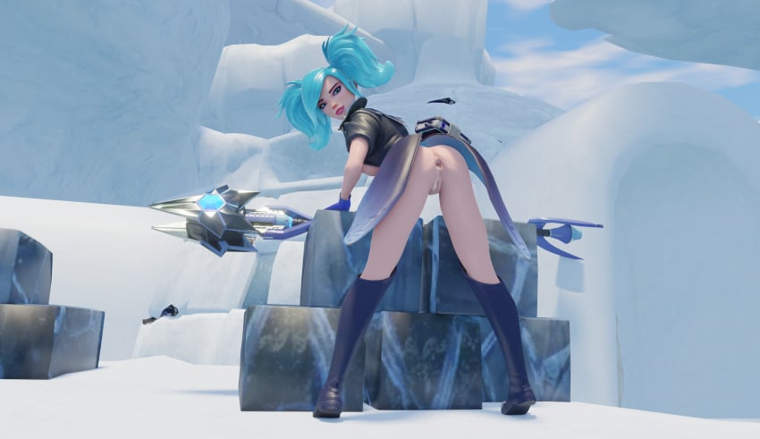 1girls 3d anus ass blue_eyes blue_hair cum_drip doggy_style evie_(paladins) female guzemberg light-skinned_female light_skin lipstick paladins paladins_champions_of_the_realm pussy solo tagme twintails