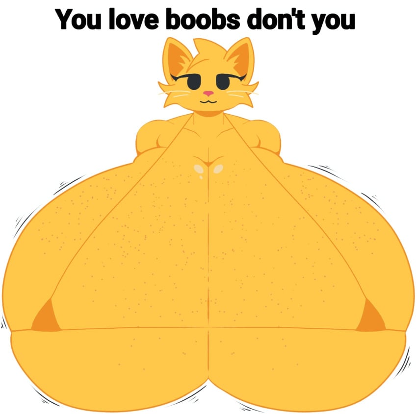 1girls anthro big_breasts breast breasts cat cat_emoji emoji emoji_(race) english_text female freckles freckles_on_breasts front_view furry huge_breasts hyper_breasts illuminati jiggling_breasts micro_bikini solo videogamedunky w_mouth white_background yellow_body