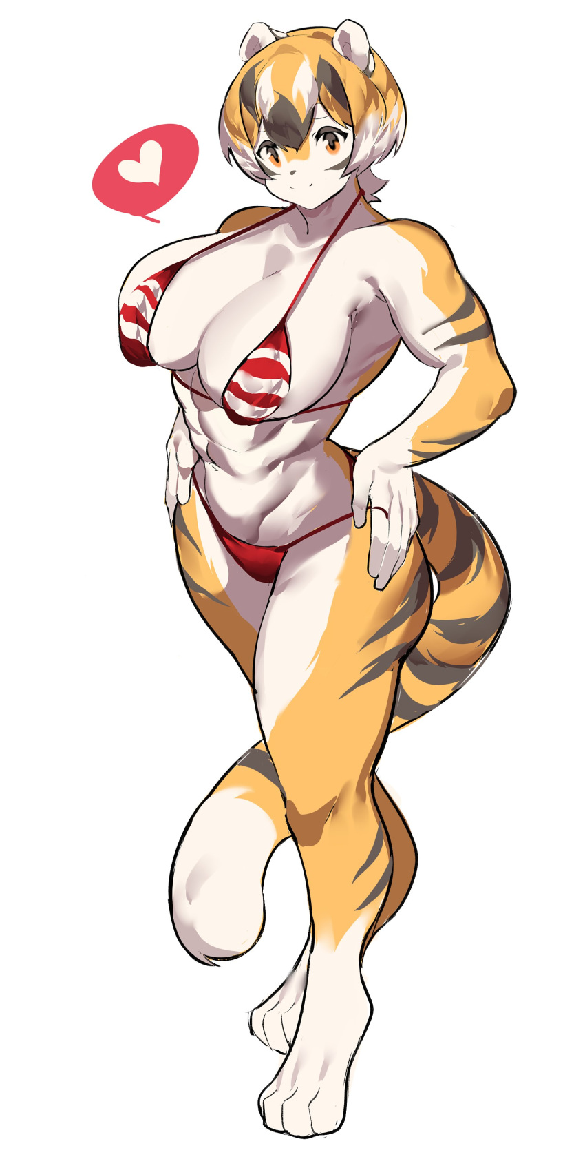 anthro big_breasts breasts female mx99926 striped striped_body striped_fur stripes thick_thighs tiger tiger_ears tiger_print tiger_stripes tiger_tail wide_hips