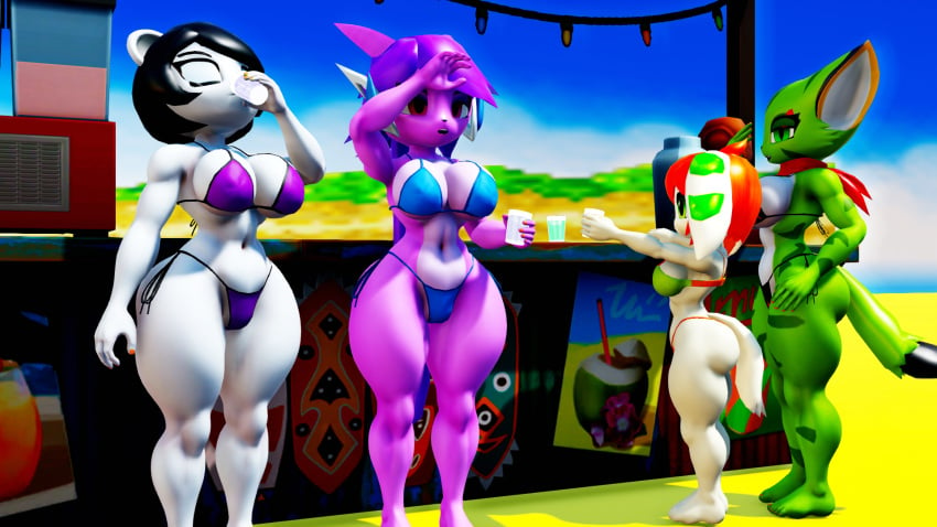 3d anthro aquatic_dragon canine carol_tea dragon feline freedom_planet freedom_planet_2 milla_basset neera_li pac-mario64 panda sash_lilac sfm source_filmmaker video_games wildcat