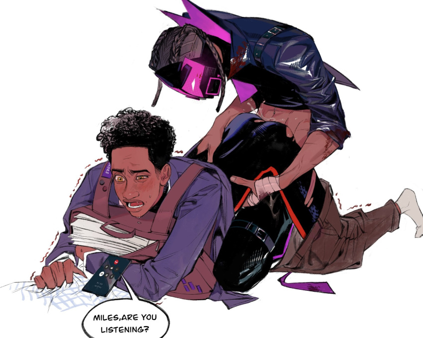 2boys dark-skinned_male dark_skin gay gay_domination gay_sex male marvel miles_morales miles_morales_(earth_42) miles_morales_(spider-verse) prowler prowlerflower selfcest spider-man:_across_the_spider-verse spider-man:_into_the_spider-verse spider-man_(series) tagme yaoi