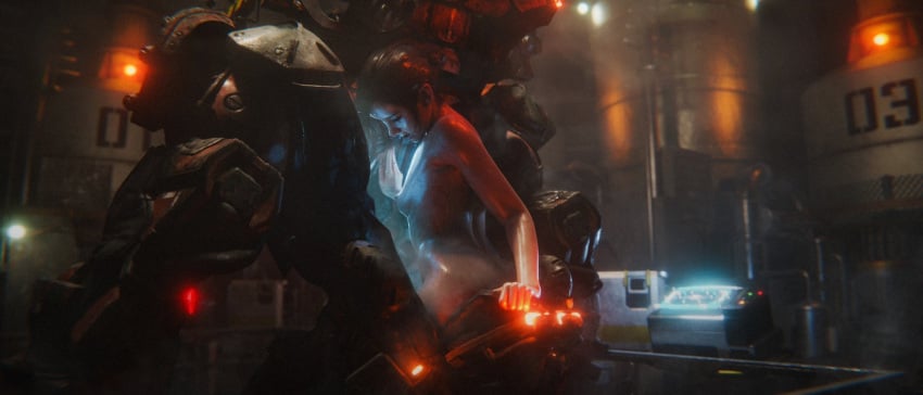 3d anthem areolae athletic athletic_female breasts brown_hair crossover ellie_(the_last_of_us) ellie_williams female female_focus female_only hourglass_figure nipples nude nude_female nudity power_armor sideboob small_breasts sweat tagme the_last_of_us the_last_of_us_2 thereycake