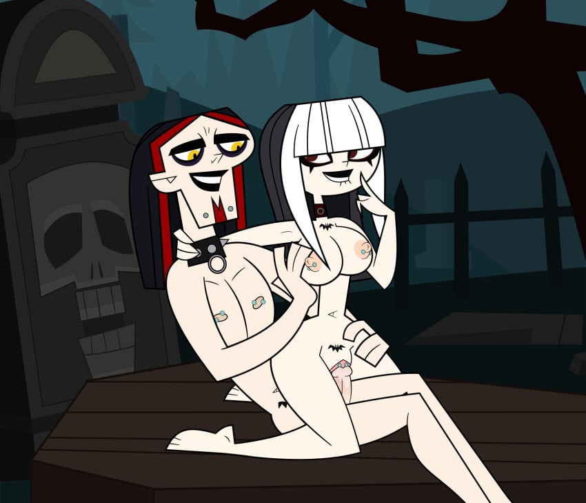 biting_lip character crimson_(tdi) enjoying ennui_(tdi) female goth male male/female pennsatucky pierced_nipples pierced_pussy piercing the_ridonculous_race total_drama_island vaginal_penetration