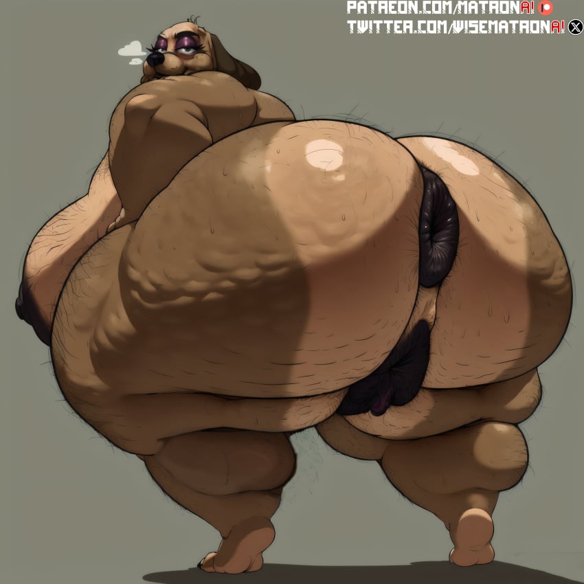 1girls 4k ai_generated anthro anus bbw big_ass big_breasts bulldog canine cellulite dark_genitals female female_anthro female_ass_hair female_chest_hair female_only furry hairy hairy_ass highres huge_butt hyper hyper_ass large_ass large_pussy looking_back mary_mabuff matronai_(artist) mature mature_female morbidly_obese morbidly_obese_female obese obese_anthro obese_female old patreon patreon_username pinup presenting_ass puffy_anus sagging_breasts solo solo_female ssbbw stable_diffusion thick thick_thighs twitter_username ugly ugly_female