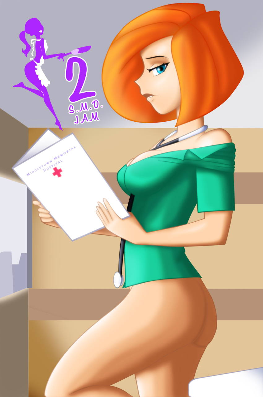 ann_possible atlasmaximus bottomless disney female female_only green_eyes human kim_possible medium_breasts red_hair solo straight_hair