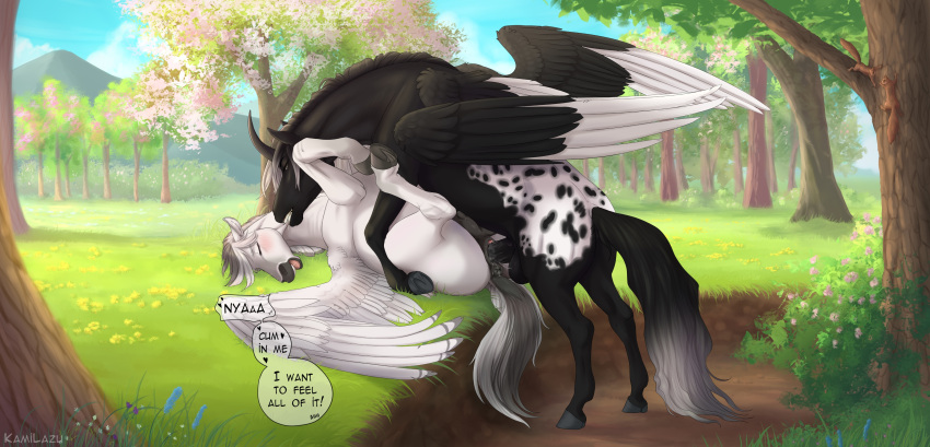 2023 absurd_res alicorn alterion_(alter) animal_genitalia animal_penis animal_pussy anus appaloosa appaloosa_(marking) ass balls bite blush bodily_fluids crotchboobs detailed_background digital_media_(artwork) draft_horse duo equid equine equine_anus equine_genitalia equine_penis equine_pussy erection feathered_wings feathers female female_penetrated feral feral_on_feral fjord_horse fur genital_fluids genitals heart hi_res hooves horn horse kamilazu lying male male/female male_penetrating male_penetrating_female mammal mane markings neck_bite neck_torture nipples on_back open_mouth pegasus penetration penile penile_penetration penis penis_in_pussy puffy_anus pussy pussy_juice pussy_juice_string rule_63 sex speech_bubble spots spread_legs spread_wings spreading squish tail text two_tone_tail vaginal_penetration white_body white_fur wings zephyr_(shgold)