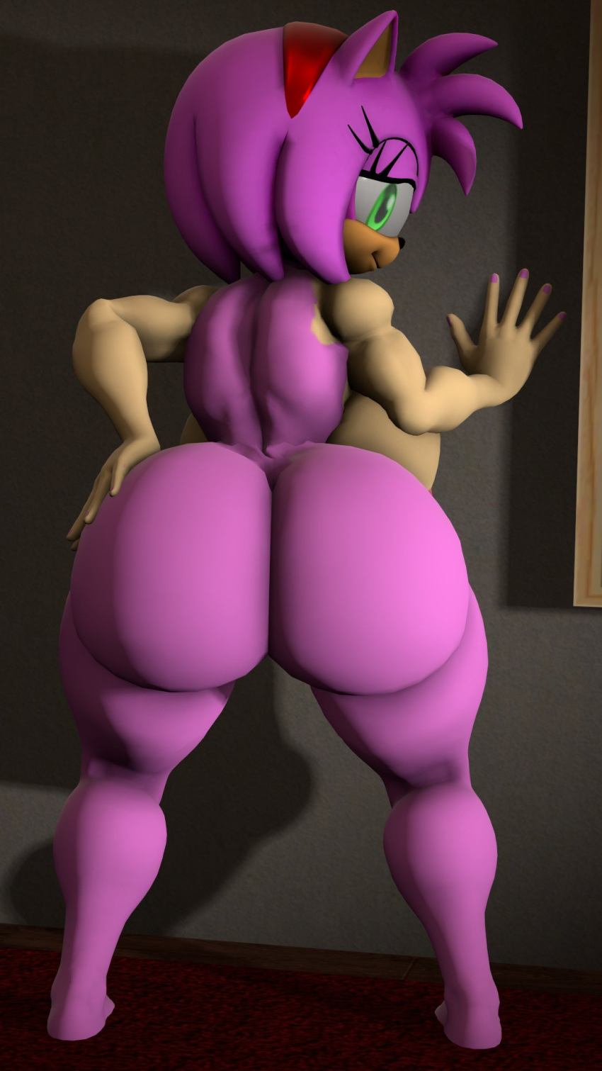 1girls 3d amy_rose anthro ass barefoot big_ass completely_nude completely_nude_female female female_only full_body furry ironhawk looking_at_viewer looking_back naked naked_female nude nude_female rear_view solo solo_female sonic_(series) sonic_the_hedgehog_(series) source_filmmaker