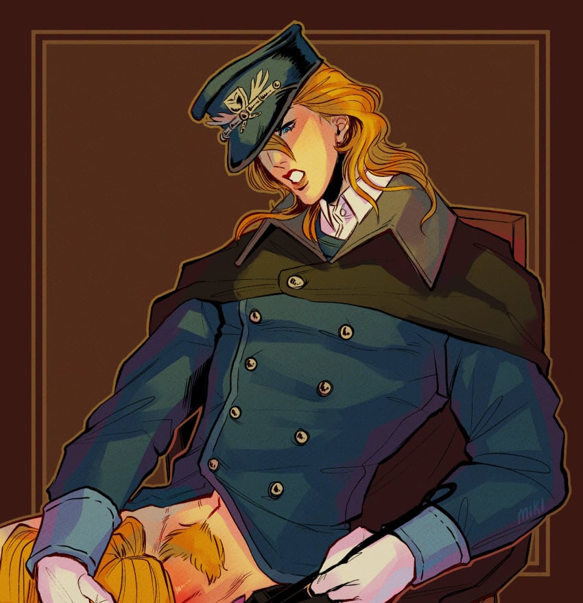 2boys clothing diego_brando funny_valentine gay hand_on_another's_head jojo's_bizarre_adventure joy_joy male male/male male_only oral pubic_hair steel_ball_run yaoi