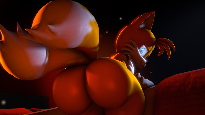 2_tails 3d aidenz anthro ass bending_over big_ass big_butt bubble_ass bubble_butt canine canis femboy fox fuckboy gay glowing_eyes huge_ass looking_at_viewer male male_only multi_tail on_bed sfm shortstack smiling sonic_(series) sonic_the_hedgehog_(series) source_filmmaker tails tails_the_fox thick_thighs uncle_aiden wide_hips