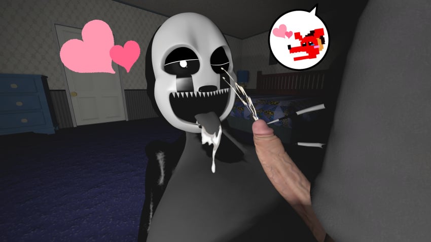 3d after_blowjob cum dick female female/male female_on_male five_nights_at_freddy's five_nights_at_freddy's_4 heart male marimike marionette_(fnaf) michael_afton nightmarionne one_eye_closed puppet_(fnaf) self_upload yuuki_momofox