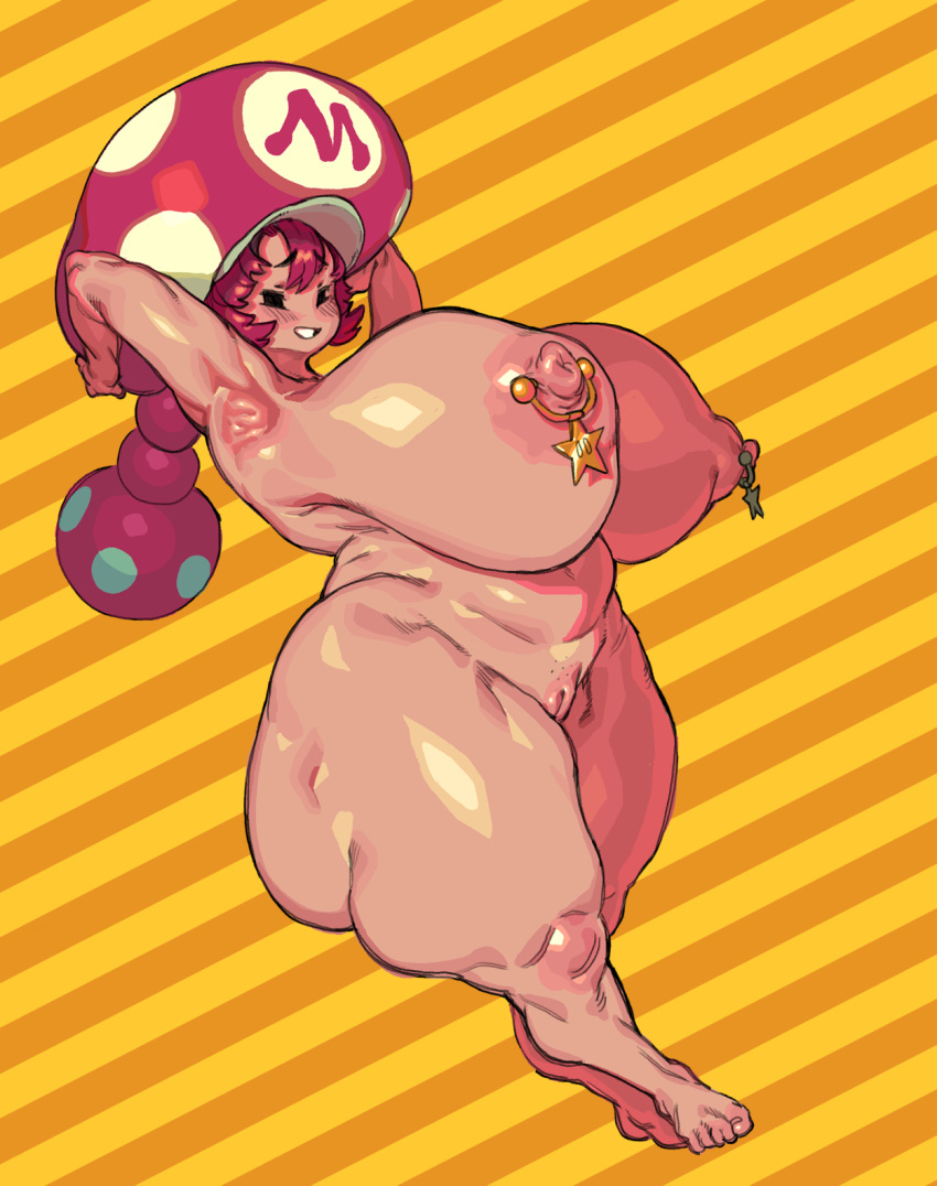 1girls armpits barefoot big_ass big_breasts completely_nude completely_nude_female female female_only full_body huge_ass huge_breasts maotthat mario_(series) naked naked_female nintendo nipple_piercing nude nude_female piercing shortstack solo solo_female tagme toadette venus_body wide_hips