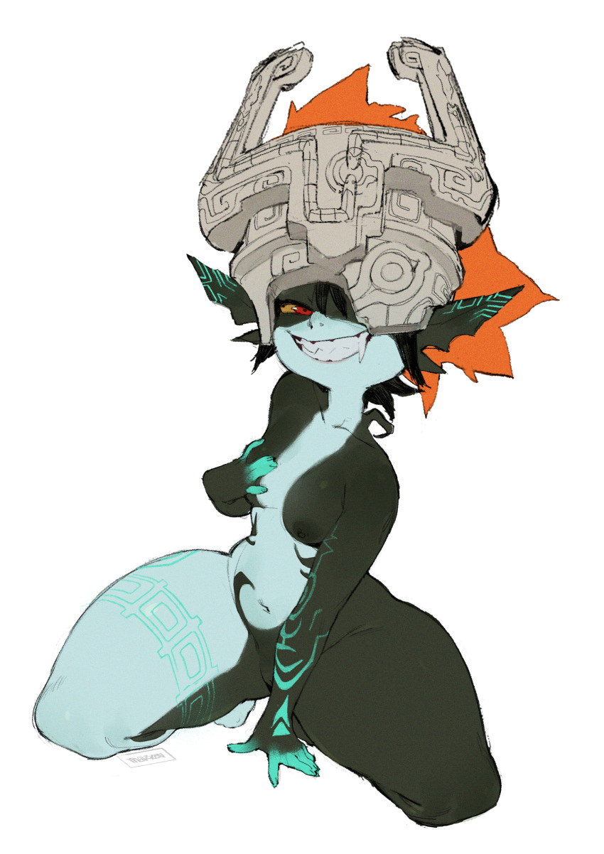1girls black_body breasts completely_nude completely_nude_female female female_only full_body grey_body helmet imp long_hair looking_at_viewer maiz-ken medium_breasts midna naked naked_female nude nude_female orange_hair red_eyes shortstack solo solo_female squatting the_legend_of_zelda thick_thighs twili twilight_princess wide_hips wide_thighs yellow_sclera