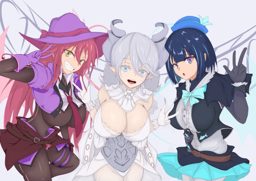 3girls big_breasts demon_girl duel_monster evil_twin_ki-sikil evil_twin_lil-la huge_breasts ki-sikil_(yu-gi-oh!) labrynth_of_the_silver_castle lil-la_(yu-gi-oh!) lovely_labrynth_of_the_silver_castle tagme yu-gi-oh!