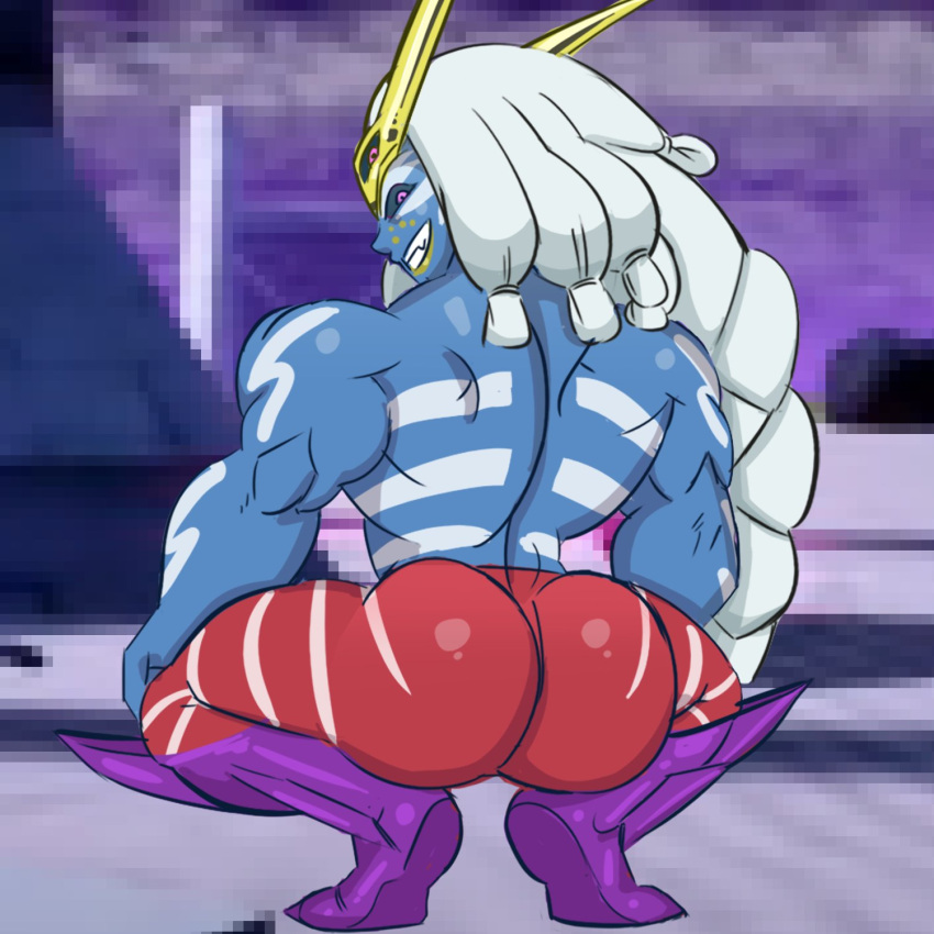 1boy ass ass_focus big_ass big_butt broly_culo butt fat_ass fat_butt fu_[jess_baptiste_vi] huge_ass huge_butt looking_at_viewer looking_back looking_back_at_viewer male male_only meme no_more_heroes no_visible_genitalia shitpost solo thick_ass thick_butt toony topless water_enjoyer white_hair