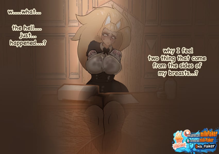 1futa animal_ear_fluff animal_ears artist_logo artist_name autopaizuri blonde_hair brown_theme bulge classroom comic constricted_pupils crossed_ankles diphallia diphallism english_text erection erection_under_clothes furrowed_brow futanari futanari_masturbation gynomorph hands-free_paizuri huge_penis intersex large_breasts limited_palette looking_ahead milk_flaker miniskirt multi_genitalia multi_penis nose one_side_up original patreon_logo patreon_username penis penis_growth penis_nipples ponytail precum precum_through_clothes school_uniform shiny_skin sidelocks sitting solo subscribestar_logo subscribestar_username sweat thick_eyelashes thick_thighs thighhighs twitter_logo twitter_username uncensored watermark web_address white_thighhighs worried