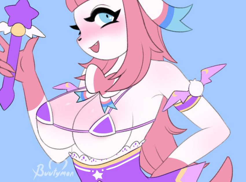 big_breasts breasts buutymon eeveelution female pokémon_(species) pokemon pokemon_(species) sylveon