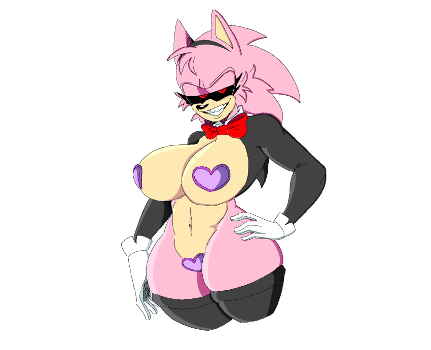 amy_x breasts colored grinning_at_viewer reverse_bunnysuit sonic.exe sonic.exe_(series)