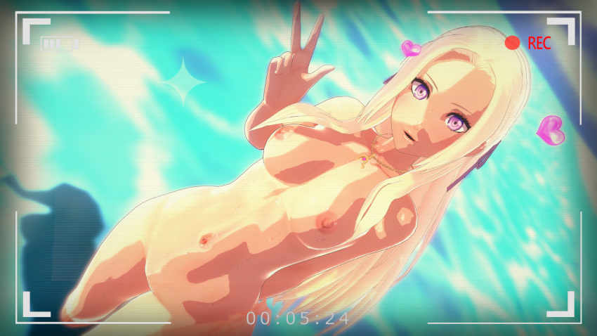 1girls 3d bare_midriff bare_thighs breasts camera_view completely_nude edelgard_von_hresvelg female female_only filming fire_emblem fire_emblem:_three_houses fire_emblem_heroes from_above gesture heart hyd long_hair looking_at_viewer looking_up medium_breasts midriff nintendo nipples nude nude_female ocean open_mouth outdoors pink_eyes smile solo thighs v wet white_hair
