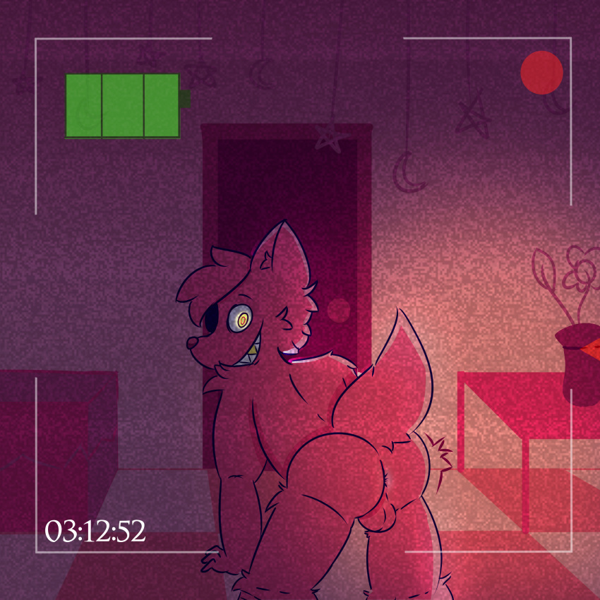 1:1 alexboom11 anthro anus ass camera_view canid canine five_nights_at_freddy's fox foxy_(fnaf) gay hi_res male male_only mammal red_body scottgames solo