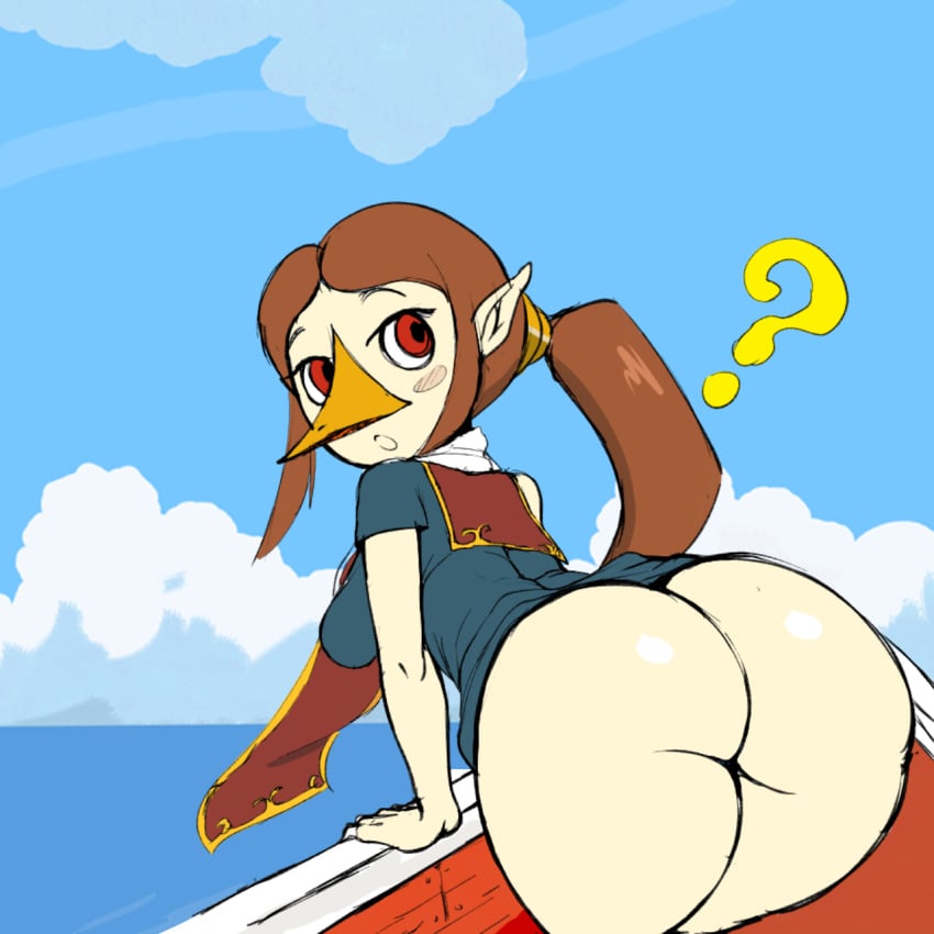 1girls alone ass avian background beak bent_over big_ass big_breasts big_butt big_thighs bottomless bottomless_female breasts color dress ear fat_ass fat_butt female female_focus female_only huge_ass huge_butt king_of_red_lions long_hair looking_at_viewer looking_back medli mostly_clothed nintendo partially_clothed partially_nude pointy_ears ponytail sketch solo tagme thanuki thanukiart the_legend_of_zelda the_legend_of_zelda:_the_wind_waker the_wind_waker thick_thighs upskirt wind_waker