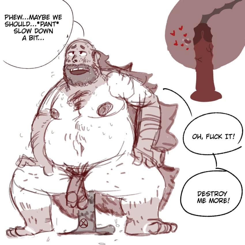 dildo dildo_in_ass feet flaccid greg_universe hairy hairy_male internal_view male male_only monochrome nude overweight_male sketch steven_universe