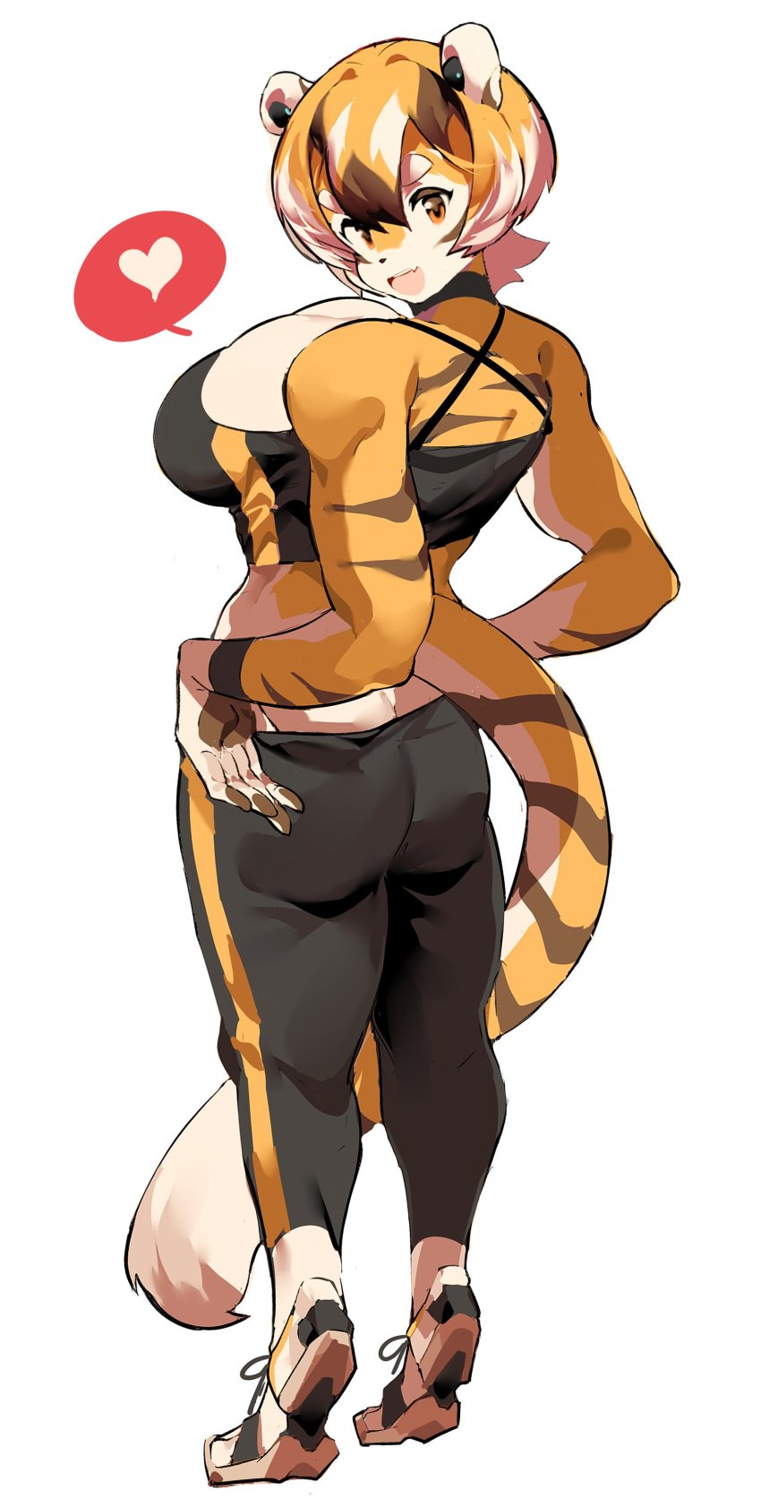 1girls amber_eyes anthro big_ass big_breasts breasts bubble_butt huge_ass mei_xiang mx99926 original_character solo tiger tiger_girl white_background