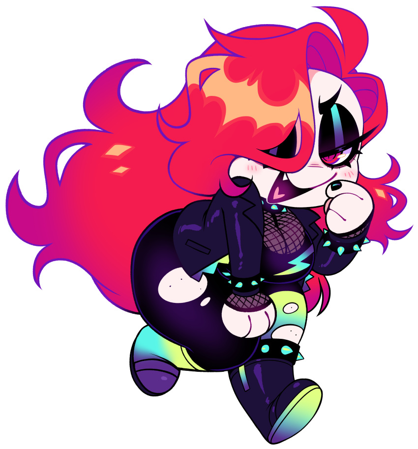 alpha_channel chibi for_sticker_use free_use goth goth_girl minigirl png punk punk_girl red_hair sticker_template taunting toon_michaela toxicsoul77 transparent_background transparent_png whore_eyes