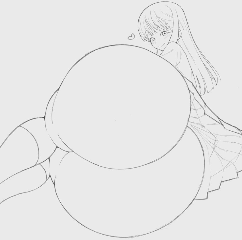 akebi-chan_no_serafuku akebi_komichi ass_bigger_than_head ass_focus big_ass bottomless female female_only hyper_ass skirt thanuki thanukiart topwear