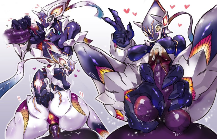 1boy 1girls anus big_breasts breasts claws femdom footjob glowing_eyes handjob lanz_(xenoblade) large_breasts monster_girl ouroboros_(xenoblade) purple_skin sena_(xenoblade) superdive43 v xenoblade_(series) xenoblade_chronicles_3