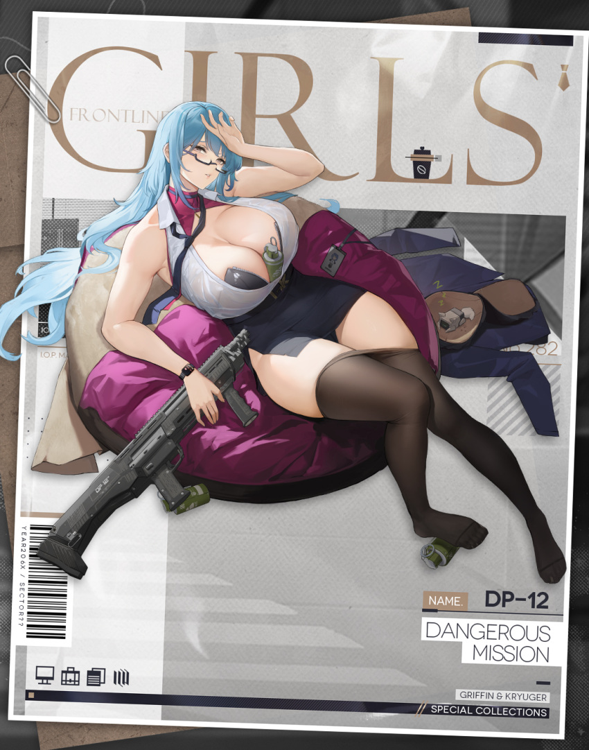 big_breasts frontline_girls glasses grenade gun shotgun stockings