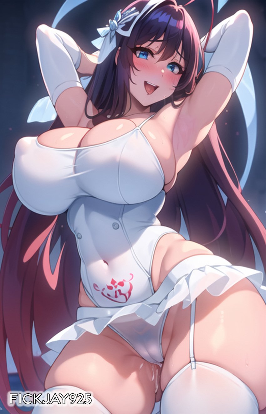 ai_generated big_ass big_breasts big_nipples bleach bleach:_the_thousand-year_blood_war blue_eyes blush curvy_figure dark_hair fickjay925 genderswap_(mtf) giselle_gewelle huge_breasts large_breasts looking_at_viewer miniskirt rule_63 smiling_at_viewer sternritter thick_thighs wet_pussy white_panties wide_hips