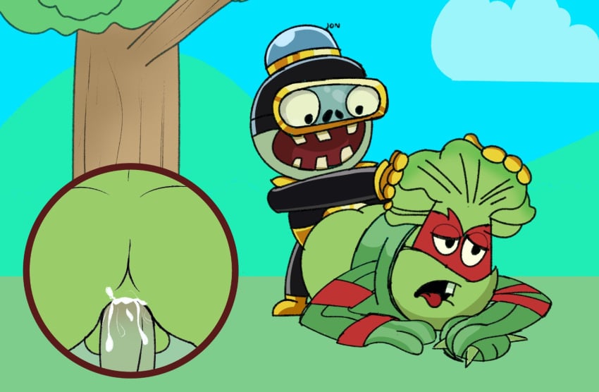 anal anal_sex anthro bonk_choy_(pvz) cum cum_in_pussy doggy_style gay gloves grass_knuckles grass_knuckles_(pvz) impfinity impfinity_(pvz) male_only non-human outside outside_sex penis penis_in_pussy plant plant_boy plants_vs_zombies plants_vs_zombies:_heroes pussy toony video_games young zombie zombie_(pvz)