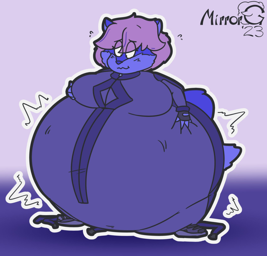 anthro big_breasts blueberry_inflation breasts furry inflation mirrorgs