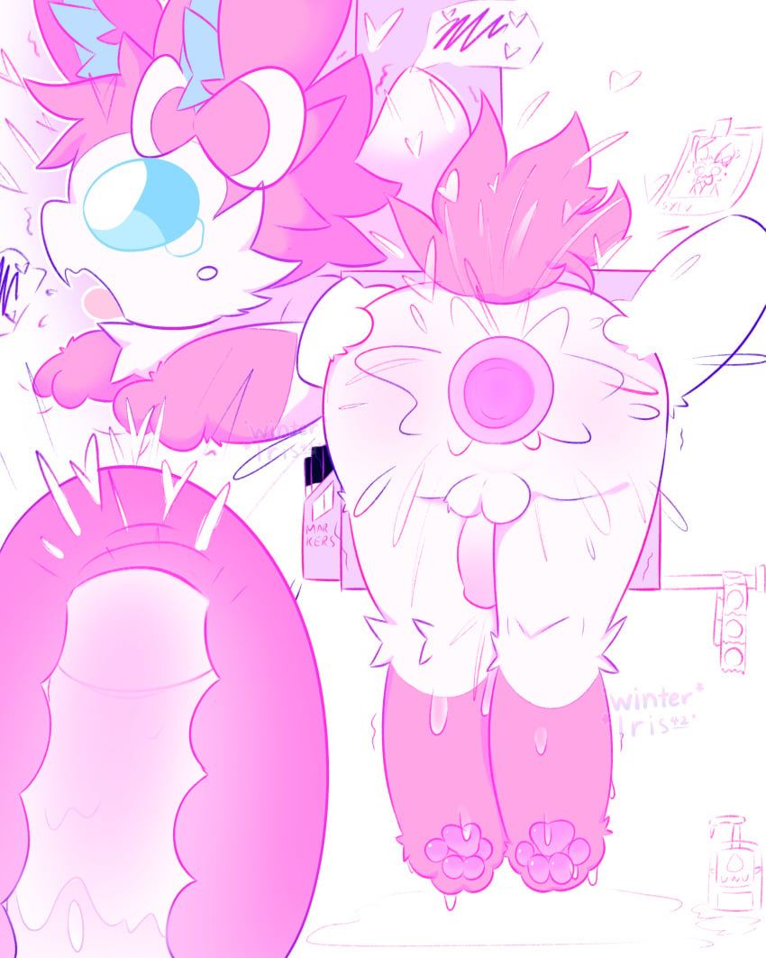 2023 4_toes absurd_res ahe_gao anal anal_orgasm anal_sex anthro anus ass balls bedroom_eyes blue_eyes blush bodily_fluids bondage bound crying cum cum_in_ass cum_inside digital_drawing_(artwork) digital_media_(artwork) duo eevee eeveelution erection feet femboy fluffy fluffy_tail from_behind_position fucked_silly fur gaping gaping_anus generation_1_pokemon generation_6_pokemon genital_fluids genitals glory_hole hi_res inside internal leaking_cum looking_pleasured male male/male male_penetrated male_penetrating male_penetrating_male mammal motion_lines narrowed_eyes nintendo nude open_mouth orgasm orgasm_face pawpads paws penetration penile penis pink_body pink_fur pink_penis pokemon pokemon_(species) rear_view restrained restraints seductive sex sex_box simple_background solo solo_focus sylveon tail tears toes tongue tongue_out watermark white_body white_fur winteriris42