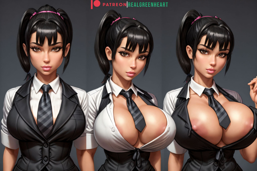 1girls ai_generated artist_name big_breasts bimbo bimbo_body bimbo_lips black_hair breasts bubble_butt bursting_breasts bust busty chest child_bearing_hips cleavage curvaceous curvy curvy_figure digital_media_(artwork) eyebrows eyelashes eyes female female_focus fit fit_female hair hips hourglass_figure huge_ass huge_boobs huge_breasts human large_boobs large_breasts legs light-skinned_female light_skin lips mature mature_female necktie_between_breasts pale-skinned_female realgreenheart round_breasts slanted_eyes slim slim_waist spankable spankable_ass stable_diffusion thick_lips thick_thighs top_heavy top_heavy_breasts upper_body voluptuous voluptuous_female waist watermark wide_hips