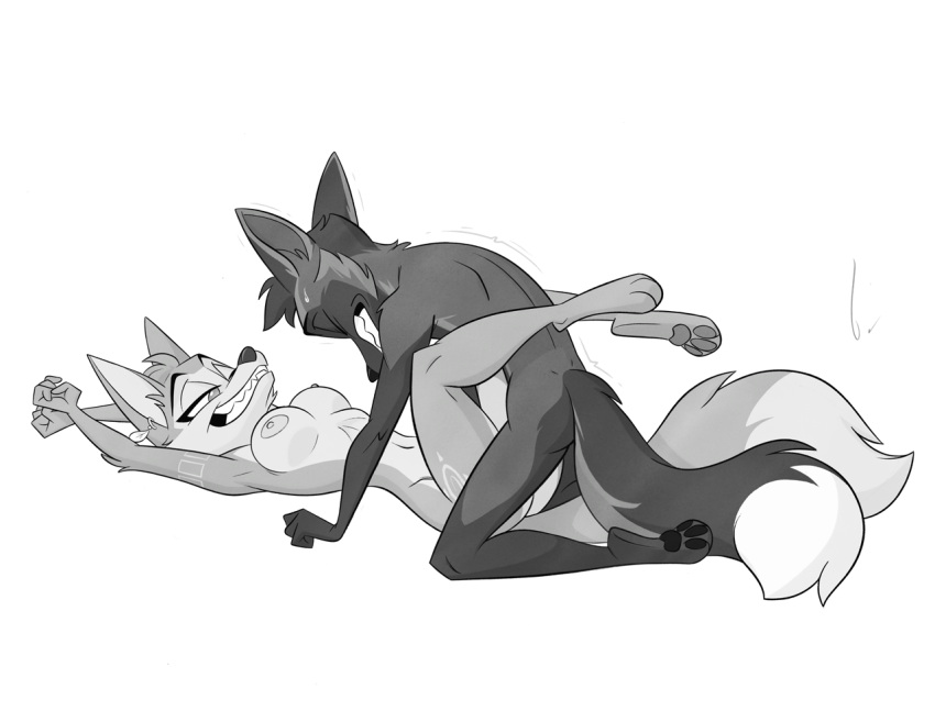 2023 3_toes 4_fingers ambiguous_penetration anthro anthro_on_anthro anthro_penetrated anthro_penetrating anthro_penetrating_anthro areola ass birchly breasts canid canine clenched_teeth dashwood_fox duo feet female female_penetrated fingers fox foxjump fur greyscale grin hair hindpaw humanoid_hands kneeling krystal lying male male/female male_penetrating male_penetrating_female mammal monochrome navel nintendo nipples nude on_back pawpads paws penetration penile penile_penetration sex smile star_fox teeth toes