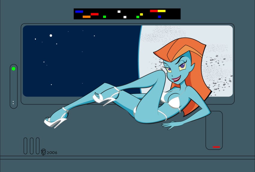 2d bikini blue-skinned_female blue_skin buzz_lightyear_of_star_command disney heels mira_nova sftoon