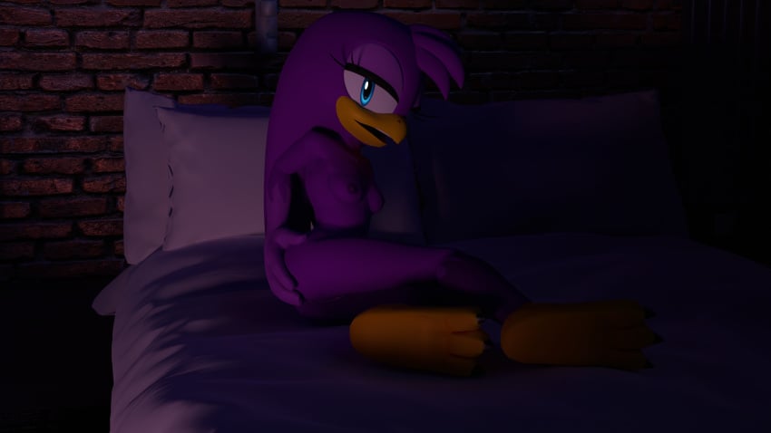 3d_(artwork) anthro anus ass avian beak bed bird blender_(software) blender_cycles breasts butt_grab dargotdruid digital_media_(artwork) feet female furniture genitals hand_on_butt hi_res hirundinid nude on_bed oscine passerine pussy sega solo sonic_(series) sonic_riders sonic_the_hedgehog_(series) swallow_(bird) wave_the_swallow