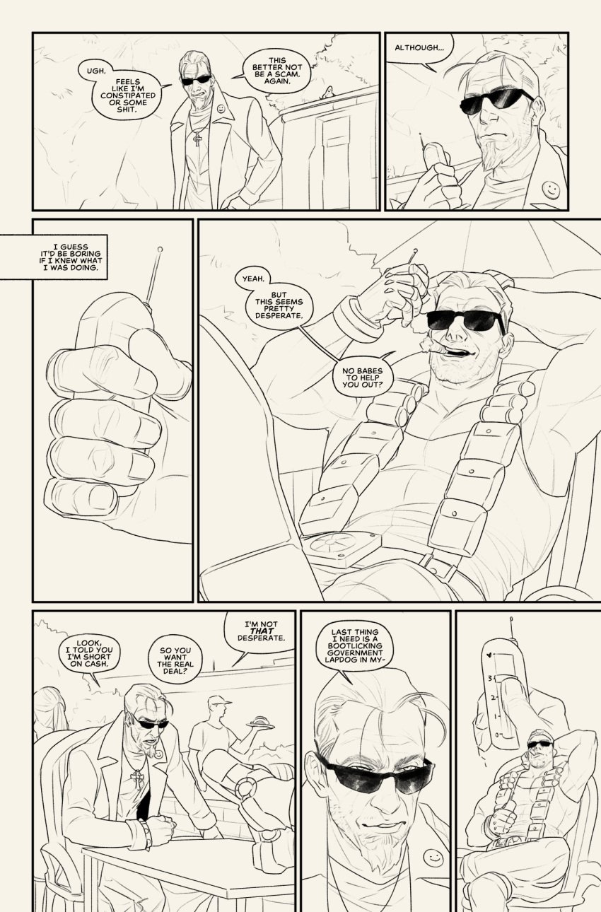 2boys bara comic duke_nukem duke_nukem_(series) english_text francishsie gay male male_only monochrome muscular muscular_male postal_(series) postal_dude public_sex sex_toy sunglasses tagme text vibrator yaoi