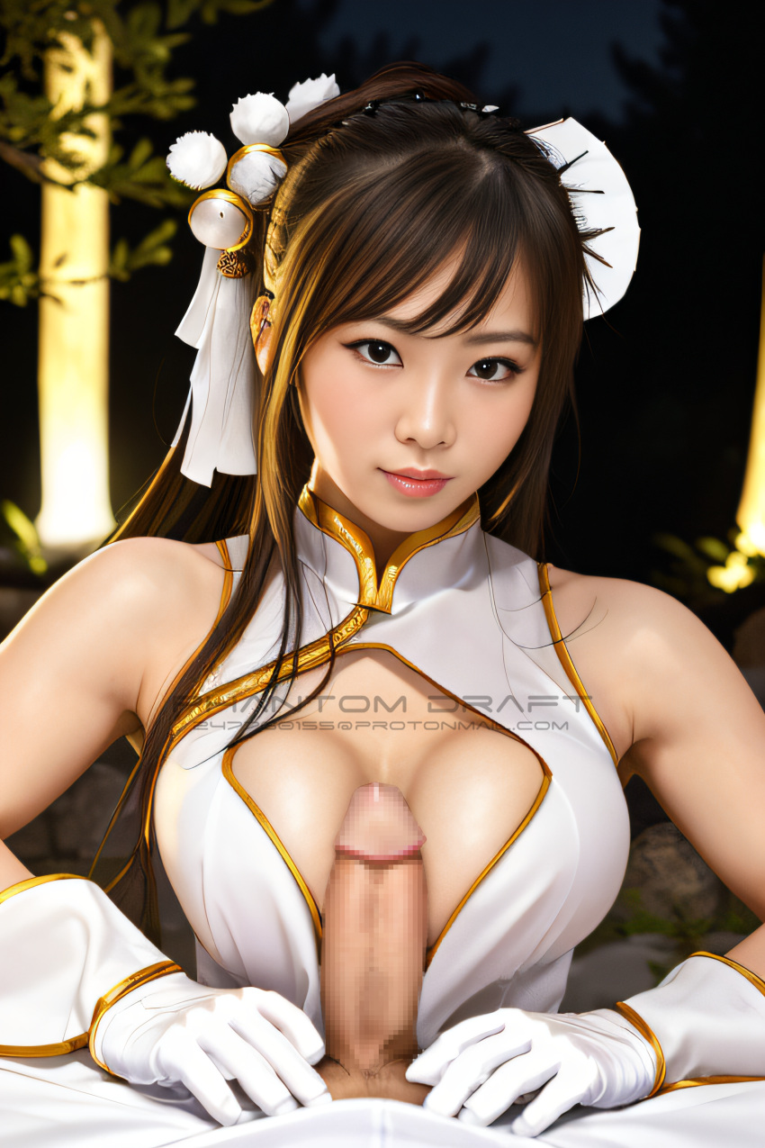 ai_generated china_dress dungeon_and_fighter dungeon_fighter_online female fighter fighter_(dungeon_and_fighter) gloves nen_master_(dungeon_and_fighter) paizuri partial_male phantom_draft titjob