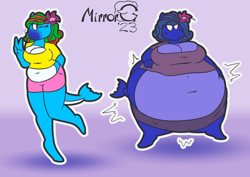 anthro big_breasts blueberry_inflation breasts female furry inflation mirrorgs tagme